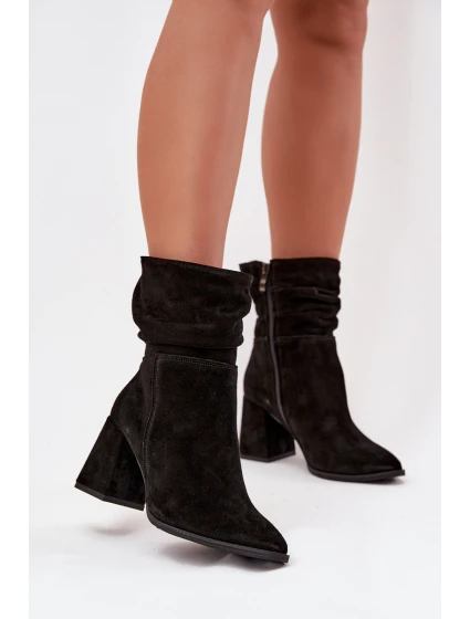 Kozačky z přírodního semiše vyhřívané na podpatku s Černé model 21718472 - Zazoo Kozačky z přírodního semiše vyhřívané na podpatku s Černé model 21718472 - Zazoo