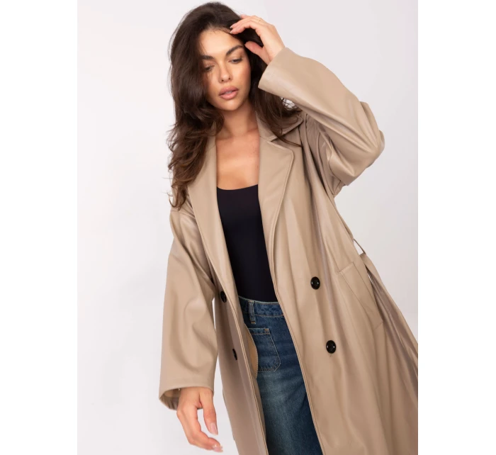 Płaszcz IT PL model 21334818 beżowy - FPrice Płaszcz IT PL model 21334818 beżowy - FPrice