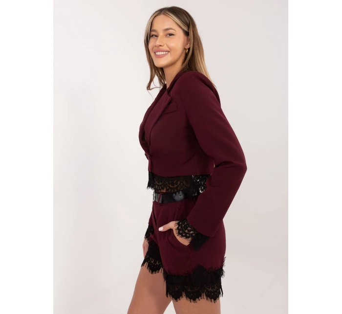 Szorty IT SN model 21799736 bordowy - FPrice Szorty IT SN model 21799736 bordowy - FPrice