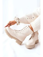 Kotníkové Ploché Workery Boty Béžové Rozelle Kotníkové Ploché Workery Boty Béžové Rozelle