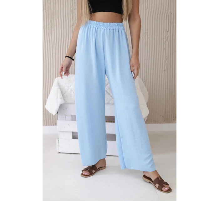 Dámské široké kalhoty 29400 Světle modrá - K-Fashion Dámské široké kalhoty 29400 Světle modrá - K-Fashion