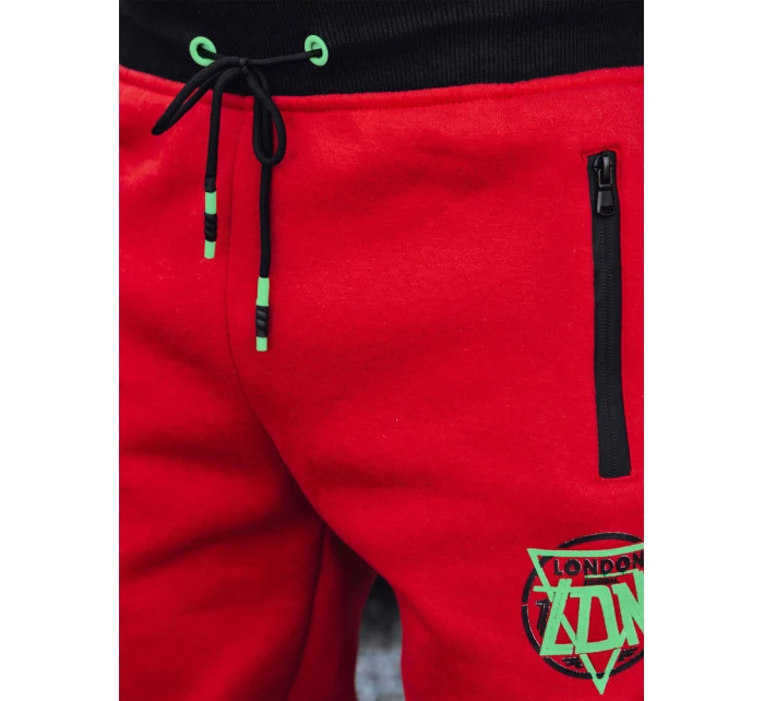 Pánské tepláky s potiskem červené FashionStreet UX4452