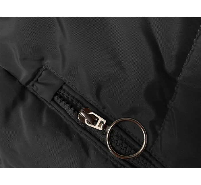 Černá zimní bunda s kapucí model 21246031 - LHD Černá zimní bunda s kapucí model 21246031 - LHD