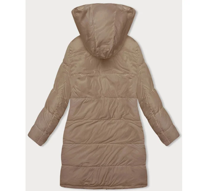 Černobéžová hrubší oboustranná dámská zimní bunda model 21247459 - MELYA MELODY