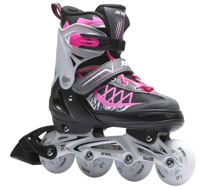 INLINE BRUSLE-KOLEČKOVÉ BRUSLE 4V1 ENERO PRO LED 30-33 PINK-GREY