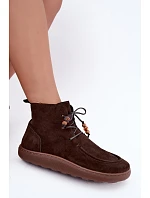 Dámské barefoot kotníkové boty z nubukové kůže s korálky Zazoo 30078 hnědé Dámské barefoot kotníkové boty z nubukové kůže s korálky Zazoo 30078 hnědé