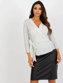 Dámská halenka LK BZ 507364.87P Ecru s třpyt kamínky - FPrice