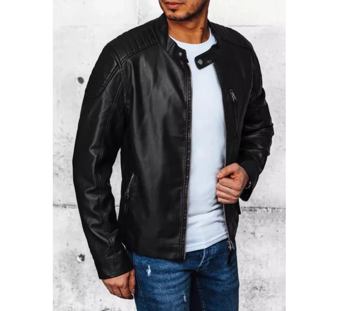 Pánská kožená bunda černá model 21968053 - Dstreet