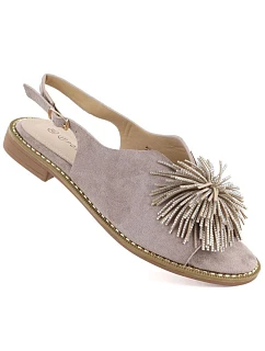 Dámské ploché sandály s flitry khaki Potocki model 22072419