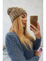 Fleecová čepice khaki model 18750849 - K-Fashion Fleecová čepice khaki model 18750849 - K-Fashion