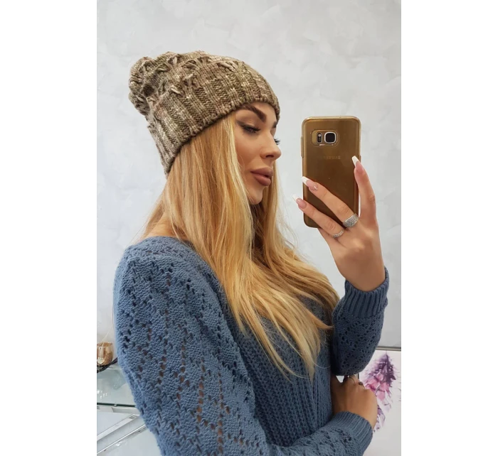 Fleecová čepice khaki model 18750849 - K-Fashion Fleecová čepice khaki model 18750849 - K-Fashion