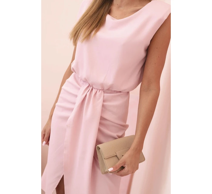 Dámská pruhovaná bavlněná šaty s V výstřihem a knoflíky tmavě mátová