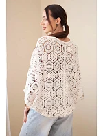 Dámský letní krajkový svetr s knoflíky a dlouhým rukávem černý Dámský letní krajkový svetr s knoflíky a dlouhým rukávem černý