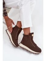 Zateplené dámské trapery na platformě hnědé model 21712197 - Boto