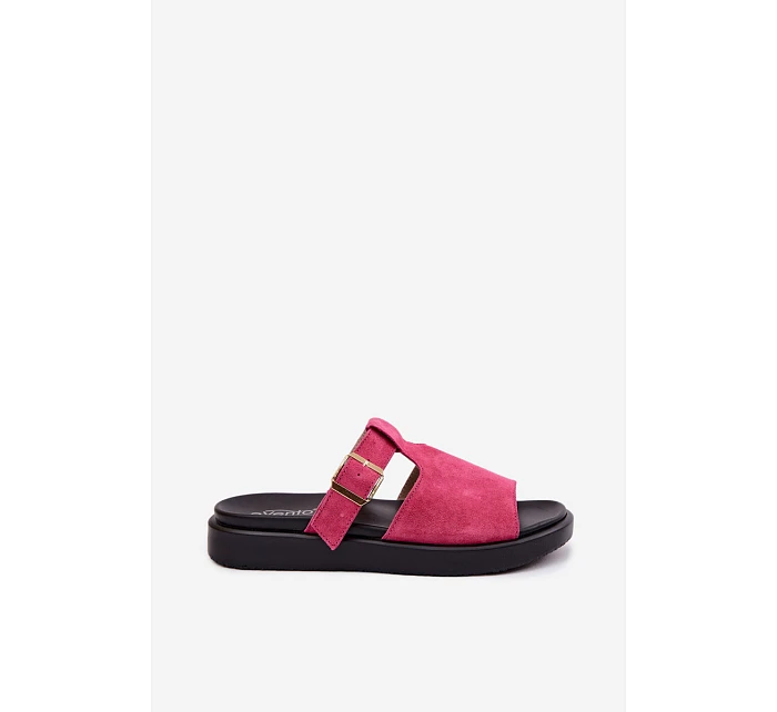 Semišové dámské sandály na platformě se zlatým model 22094994 - Boto