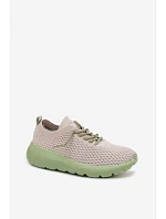 Materiálové Dámské Sportovní Boty Béžové Helinae Materiálové Dámské Sportovní Boty Béžové Helinae