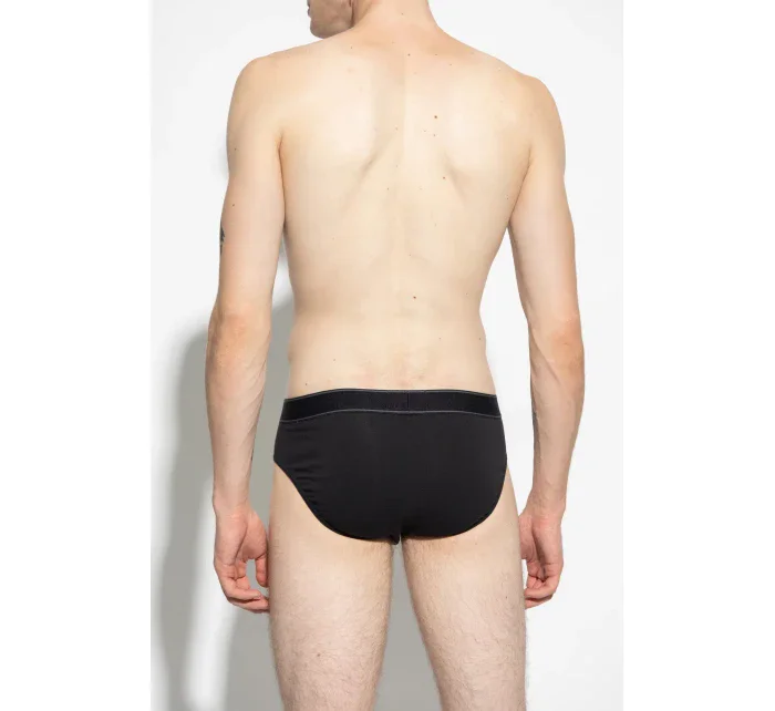 Pánské slipy 2PACK 111733 3F542 16844 černošedé s proužkem - Emporio Armani