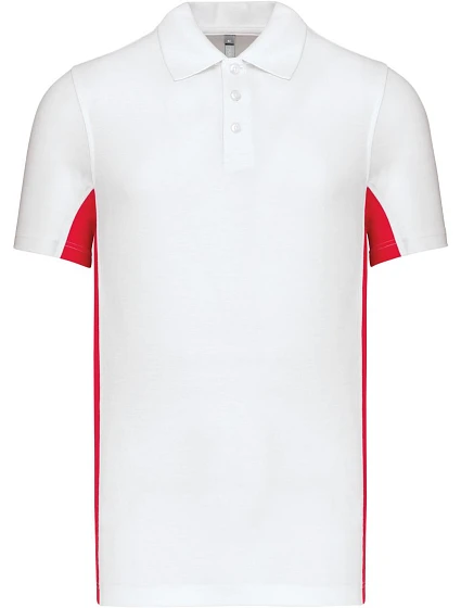 Kariban K 232 2-barevné piqué polo "Flag" 20.K232 white/red