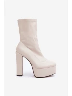 Boty Na Vysokém Podpatku A Platformě Světle Béžové Tennira Boty Na Vysokém Podpatku A Platformě Světle Béžové Tennira