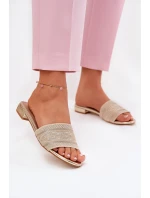 Dámské Sandály Na Plochém Podpatku Zlaté model 21688228 - Boto Dámské Sandály Na Plochém Podpatku Zlaté model 21688228 - Boto