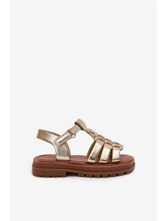 Dívčí sandály s detailem zlaté model 21700992 - Boto