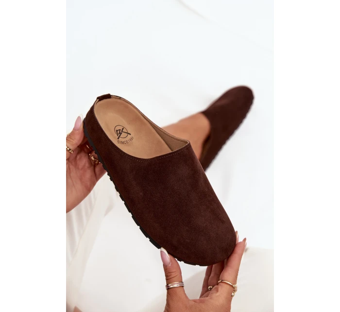 Dámské pantofle na platformě čokoládové model 21709390 - Boto