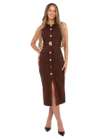 Sukienka IT SK model 21782486 brązowy - FPrice Sukienka IT SK model 21782486 brązowy - FPrice