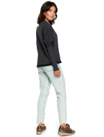 model 18001898 Oversized top s výstřihem do V na zádech grafitový - BeWear