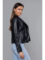 Černá dámská bunda s klopami model 18140992 - J.STYLE