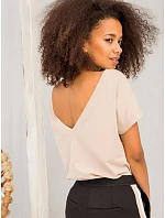 Základní tričko s výstřihem na zádech Feel Good beige (4662-27) Základní tričko s výstřihem na zádech Feel Good beige (4662-27)