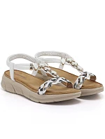 Bílé dámské sandály na podpatku model 22129993 - Artiker