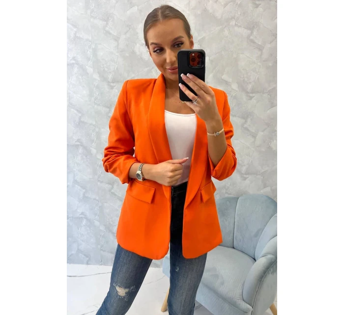 Sako s klopami elegantní oranžové Sako s klopami elegantní oranžové