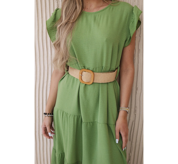 šaty s volánky oliva