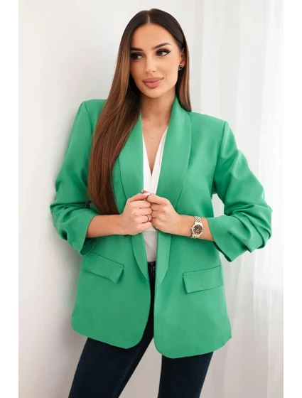 Elegantní sako s klopami světle zelené Elegantní sako s klopami světle zelené