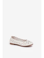 Dětské Perforované Baletky S Leskem Bílé Zindira Dětské Perforované Baletky S Leskem Bílé Zindira