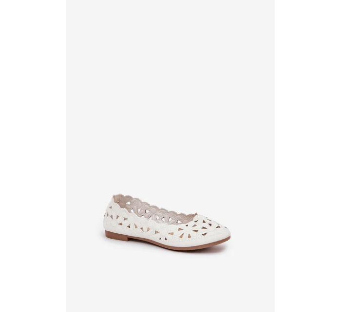 Dětské Perforované Baletky S Leskem Bílé Zindira Dětské Perforované Baletky S Leskem Bílé Zindira