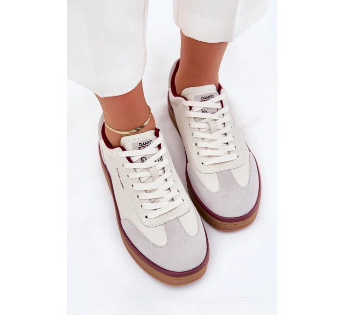 Dámské Kožené Tenisky Daniel Lopez Just Dare SS2D4008 Bílo-Šedé Dámské Kožené Tenisky Daniel Lopez Just Dare SS2D4008 Bílo-Šedé