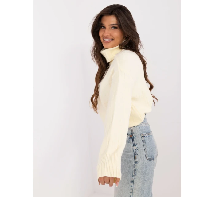 Sweter AT SW jasny żółty model 20459079 - FPrice Sweter AT SW jasny żółty model 20459079 - FPrice