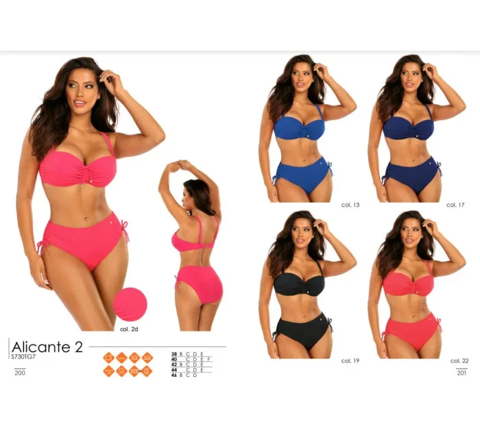 Dámské dvoudílné plavky Alicante 2 malinové model 18153543 - Self Dámské dvoudílné plavky Alicante 2 malinové model 18153543 - Self