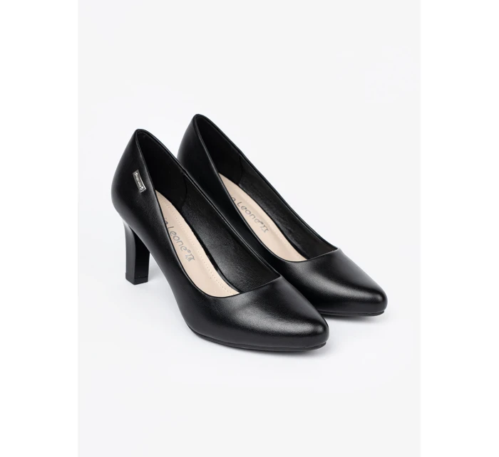 Designové  lodičky dámské černé na širokém podpatku