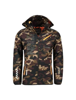 Geographical Norway Softshellová bunda Royaute M WU1057H-GN-KAKI-ORANGE pánské