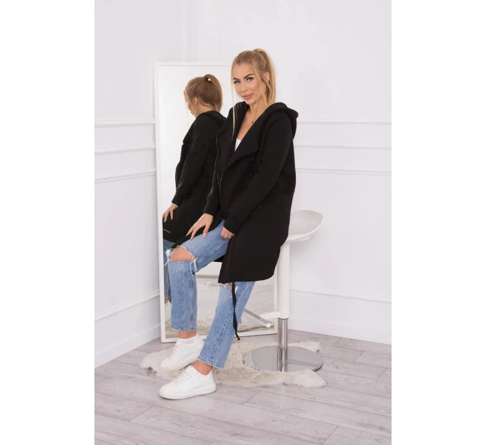 Zateplená bunda s kapucí černá