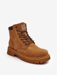 Kožené Ocouvané Botky Trapery Camel Felizia