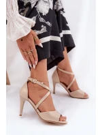 Módní Sandály Na Podpatku Zlaté model 21691859 - SERGIO LEONE