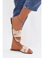 Dámské ploché sandály s Eko semišové světle béžové model 21943332 - Boto