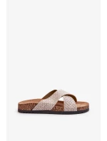 Dámské pantofle na korkové platformě Béžová Tesolen Dámské pantofle na korkové platformě Béžová Tesolen