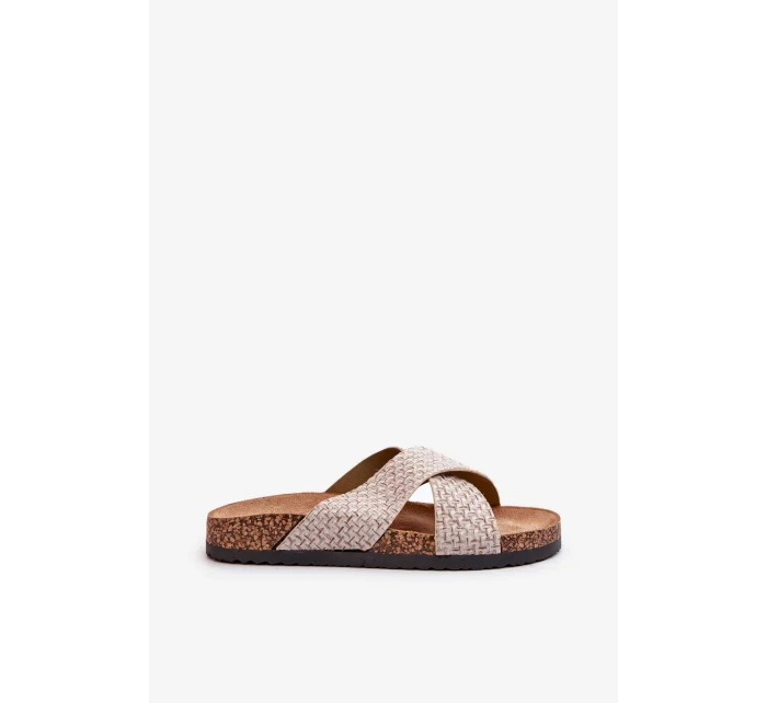 Dámské pantofle na korkové platformě Béžová Tesolen Dámské pantofle na korkové platformě Béžová Tesolen