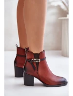 Dámské Kotníkové Boty Na Podpatku S Páskem Hnědé Zinithia Dámské Kotníkové Boty Na Podpatku S Páskem Hnědé Zinithia