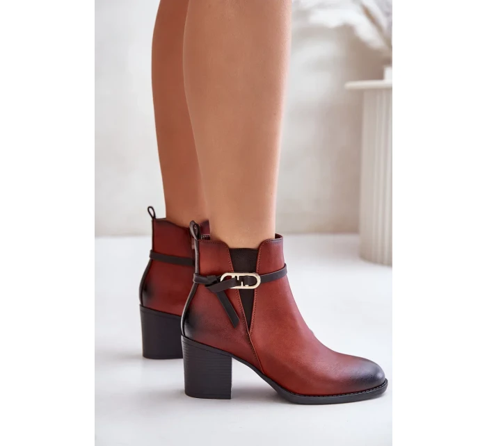 Dámské Kotníkové Boty Na Podpatku S Páskem Hnědé Zinithia Dámské Kotníkové Boty Na Podpatku S Páskem Hnědé Zinithia