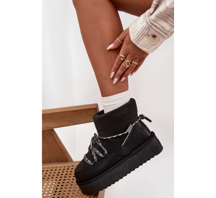 Dámské sněhule na platformě D.Franklin – černé Dámské sněhule na platformě D.Franklin – černé